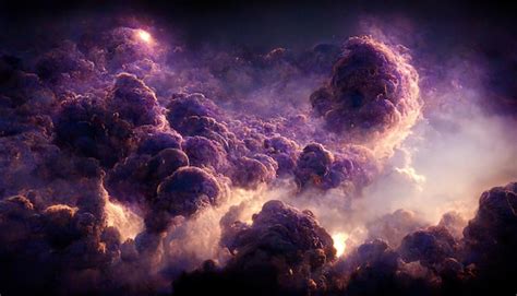 Premium AI Image | A purple sky with clouds and purple clouds