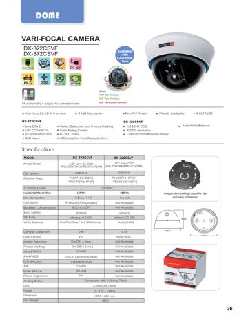 Provision Isr Dx Csvf Surveillance Camera Datasheet Manualzz