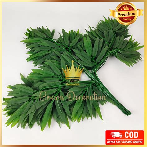 Jual Lusin Daun Bambu Latex Artificial Daun Kain Dekorasi Bunga