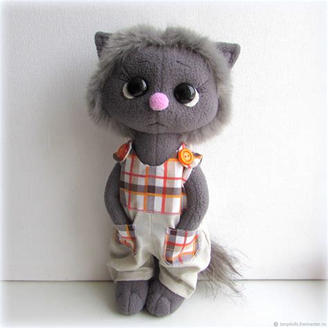 Мягкие игрушки: Котик серенький, рост 30 см. в интернет-магазине на ...