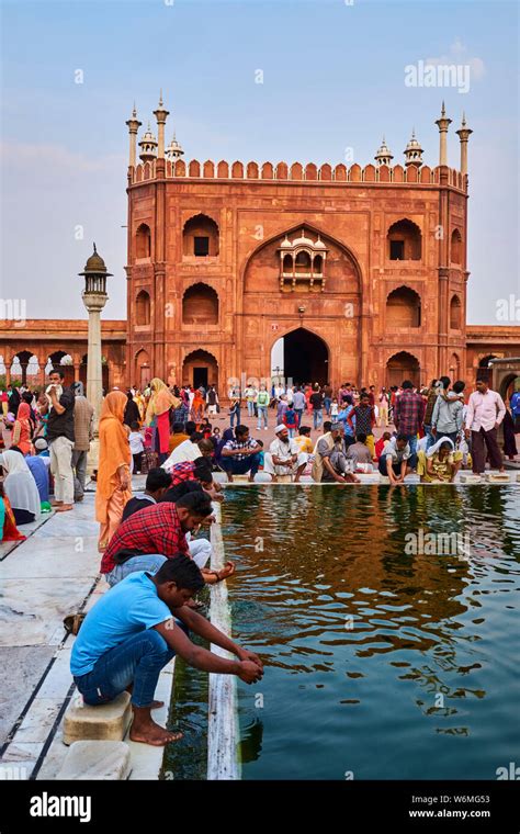 India Delhi Old Delhi Jama Masjid Mosque Build By Shah Jahan The