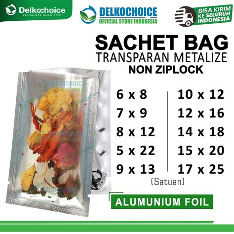 Jual Sachet Bag Transmetz Plastik Kemasan Nonziplock Saset Clear Alu