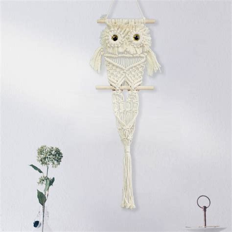 Muur Opknoping Uil Geweven Tapijt Macrame Wall Opk Grandado