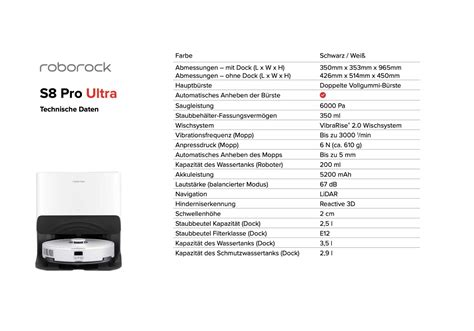 Bild › Roborock S8 Pro Ultra Specs