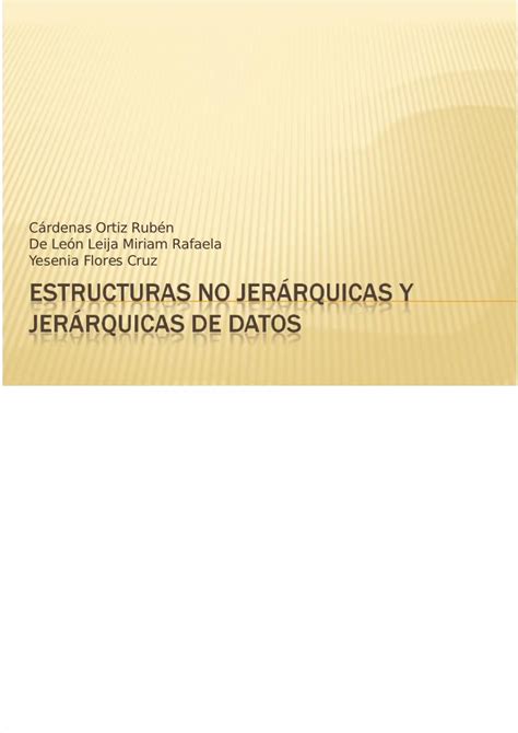 PDF Estructuras no jerárquicas y jerárquicas de datos DOKUMEN TIPS