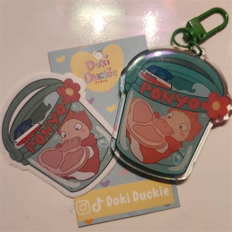 Bucket Ponyo Acrylic Keychain Studio Ghibli Ponyo Etsy