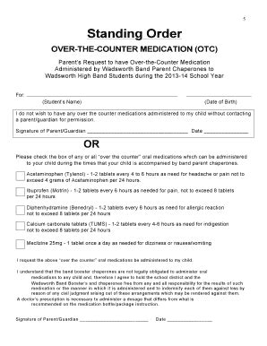 Examples Of Standing Order Medications Complete With Ease AirSlate