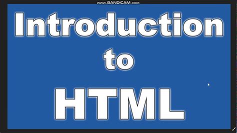 Introduction To Html Youtube