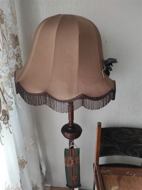 Lampa stojąca z abażurem PRL Vintage Czeladź Kolonia Rożka OLX pl