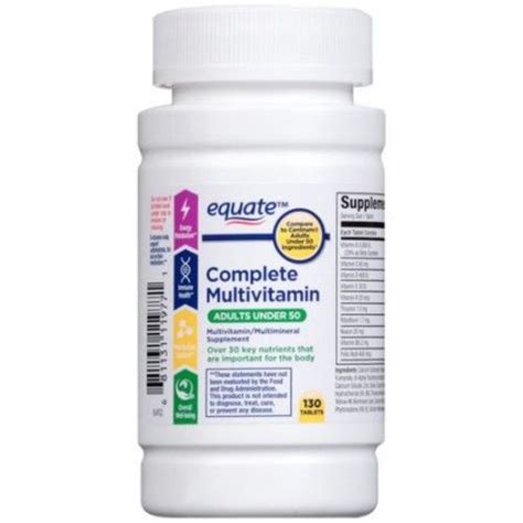 Equate Complete Multivitamin Adults Tablets 130 Ct Reviews 2019