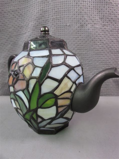 Lot Detail Stained Glass Teapot Lamp Shade