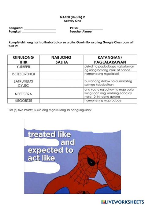 activity  health  exercise   worksheets