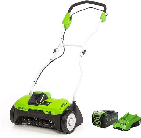 Amazon Greenworks 40V 14 Inch Cordeless Dethatcher Scarifier 4Ah