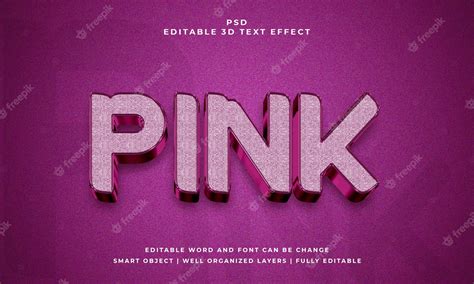 Premium Psd Pink 3d Editable Psd Text Effect Style With Background