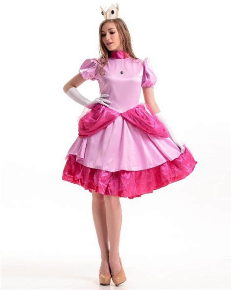 Deluxe Princess Peach Mario Womens Costume Blossom Costumes