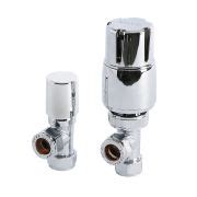 Milano Black Modern Angled Radiator Valves