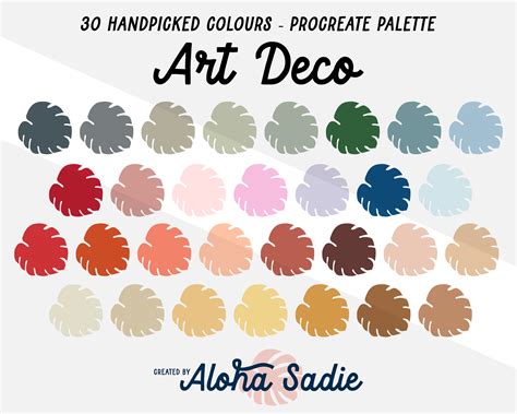 Procreate Colour Palette Art Deco for iPad Art Lettering - Etsy Canada