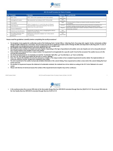 Iscc Eu Procedure Coc V4 0 2 Pdf Audit Warehouse