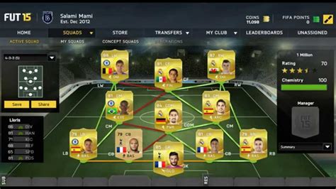 Fifa 15 1 Million Coin Squad Builder Youtube