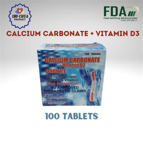 Calcium Carbonate Plus Vitamin D3 Oscivit 100 Tablets Lazada Ph