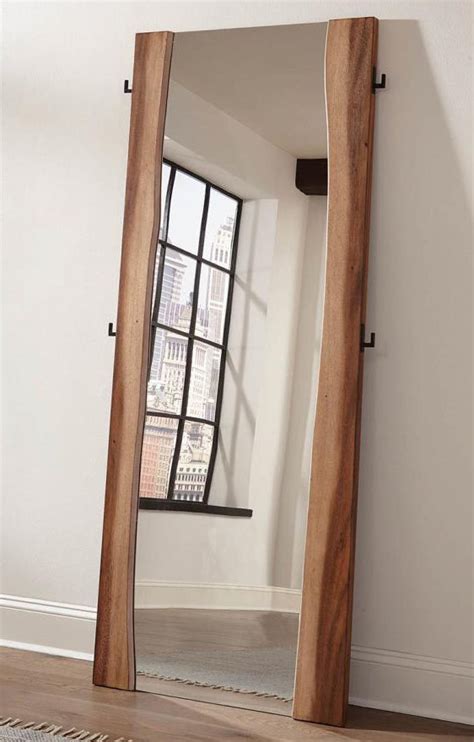 Madden Smokey Walnut Wood Frame Floor Mirror Aetna Stores