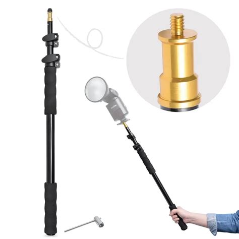 158cm 62 Aluminum Alloy Telescopic Light Boom Pole Holder Stick