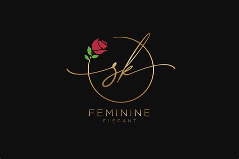 Initial Sk Feminine Logo Beauty Monogram And Elegant Logo Design