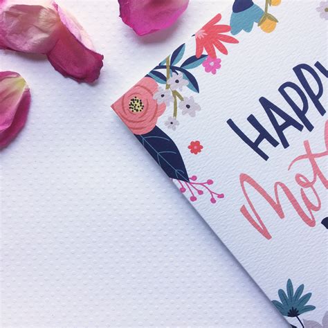 Mothers Day Card, Flowers Mothers Day Greetings Card, Colourful Mothers ...