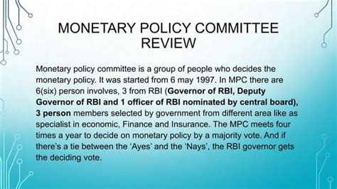 Monetary policy review committee role | PPT