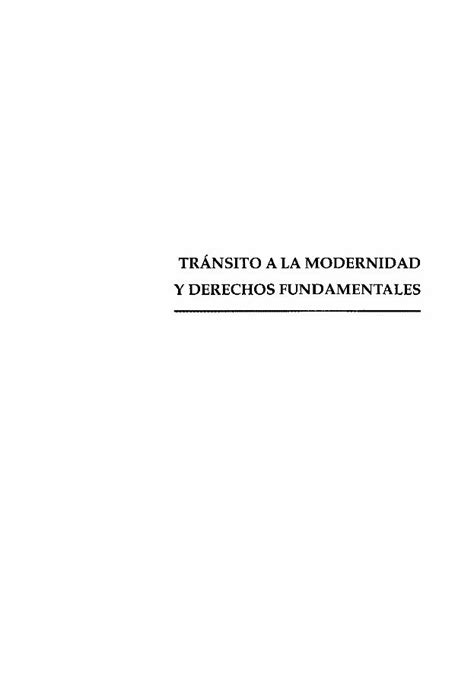 Pdf Tr Nsito A La Modernidad Y Derechos Fundamentales Solar G