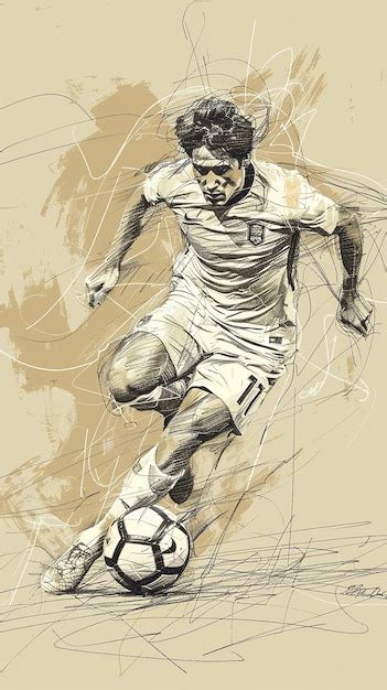 Premium Photo | Sketch of a Soccer Player