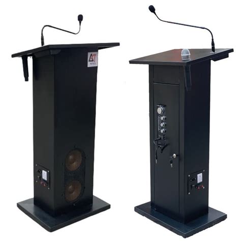 Podium With Microphone And Speaker For Auditorium Halls Classroom