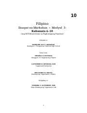 Alternative Delivery Mode Module El Filibusterismo Study Guide