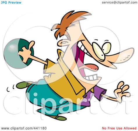 Royalty-Free (RF) Clip Art Illustration of a Cartoon Man Bowling by Ron ...