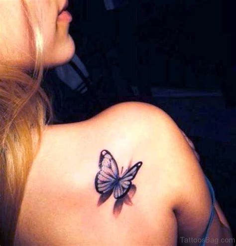 Delightful Butterfly Tattoos On Shoulder