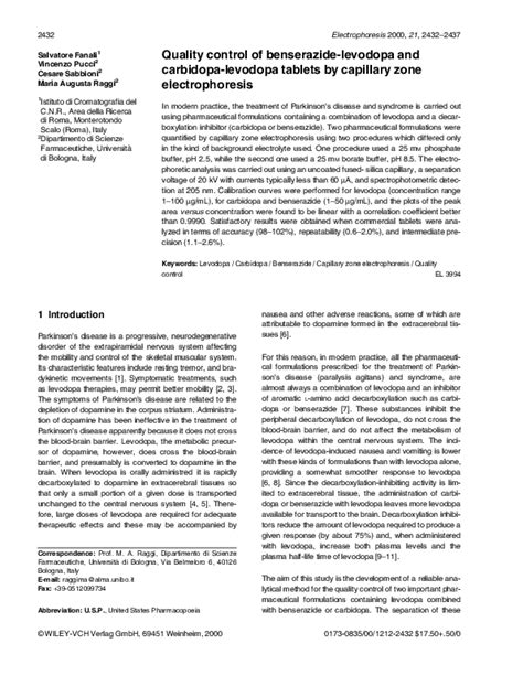 (PDF) Quality control of benserazide-levodopa and carbidopa-levodopa ...