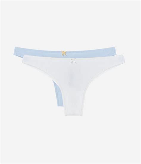 Kit Bombachas Bikini Hilo Doble con Moña Aplicado Renner