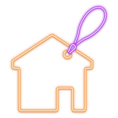 Price tag house label neon line 28203481 PNG