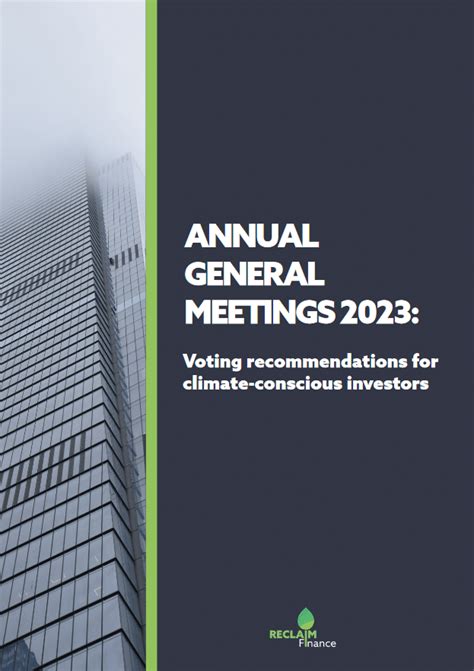 Annual General Meetings 2023 Voting Recommendations For Climate