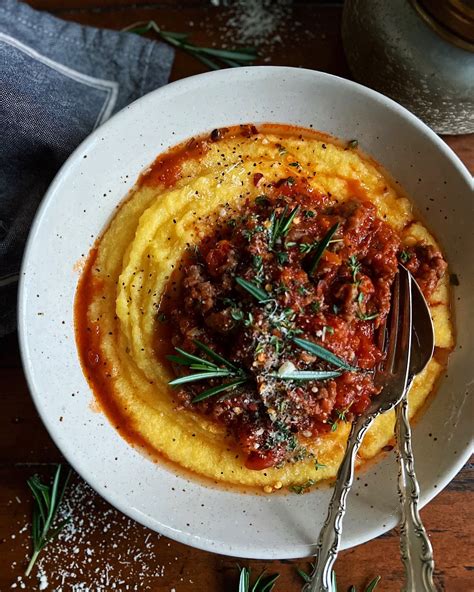 Cheesy Polenta With Sausage Ragu Daniela S Dish