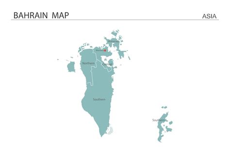 Ilustraci N Vectorial Del Mapa De Bahrein El Mapa Tiene Todas Las