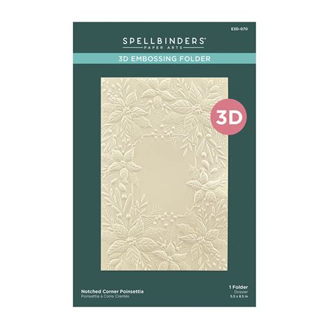 Spellbinders D Embossing Folder Notched Corner Poinsettia