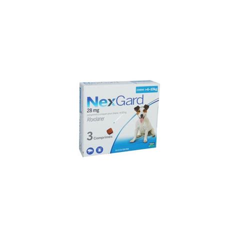 Nexgard 28mg Chiens 4 10kg Boîte de 3 comprimés