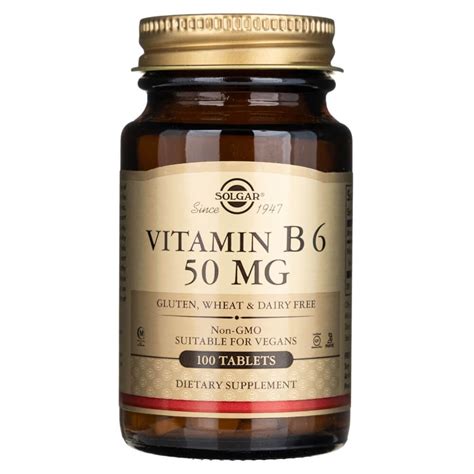 Solgar Vitamin B6 50 Mg 100 Tablets Medpak