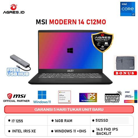 Jual Msi Modern I Gb Gb W Pro Ohs Fhd Ips Blit Y