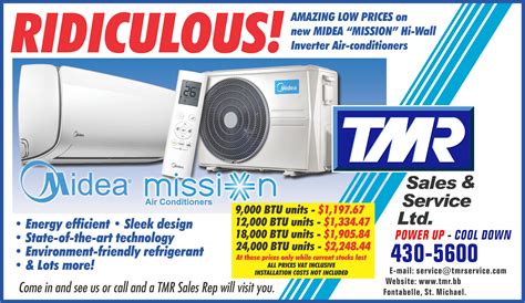 Midea Mission Hi-Wall Inverter Air Conditioners | TMR Sales & Service Ltd