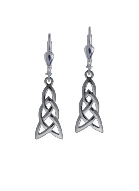 Sterling Silver Trinity Knot Drop Earrings Blarney