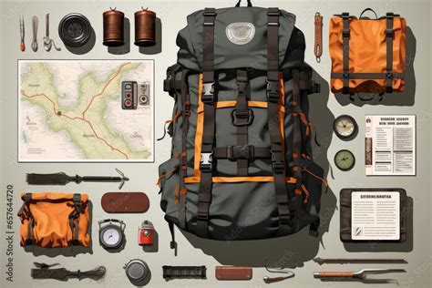 hiking trail map kit  trail maps compass  hiking essentials
