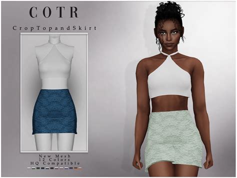 The Sims Resource Crop Top And Skirt O 31