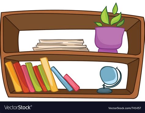 Cartoon Home Furniture Book Shelf Royalty Free Vector Image